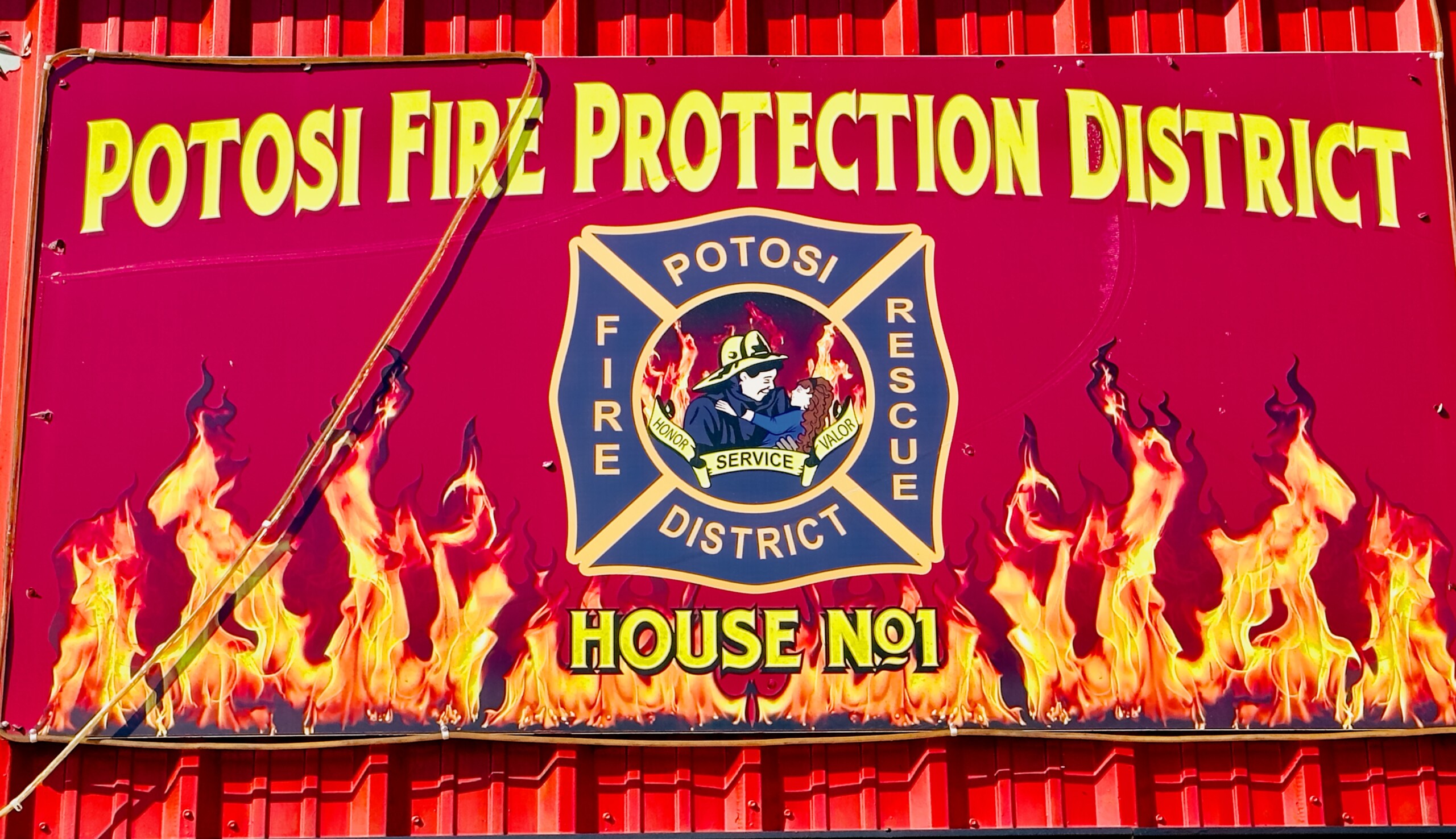 Sign saying Potosi Fire Protection District